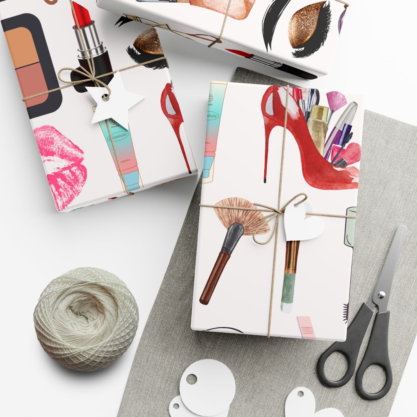 Makeup Lover's Gift Wrap Papers, Beauty Themed Wrapping Paper, Cosmetic Gift Wrap, Makeup Artist Supplies, Unique Gift Presentation