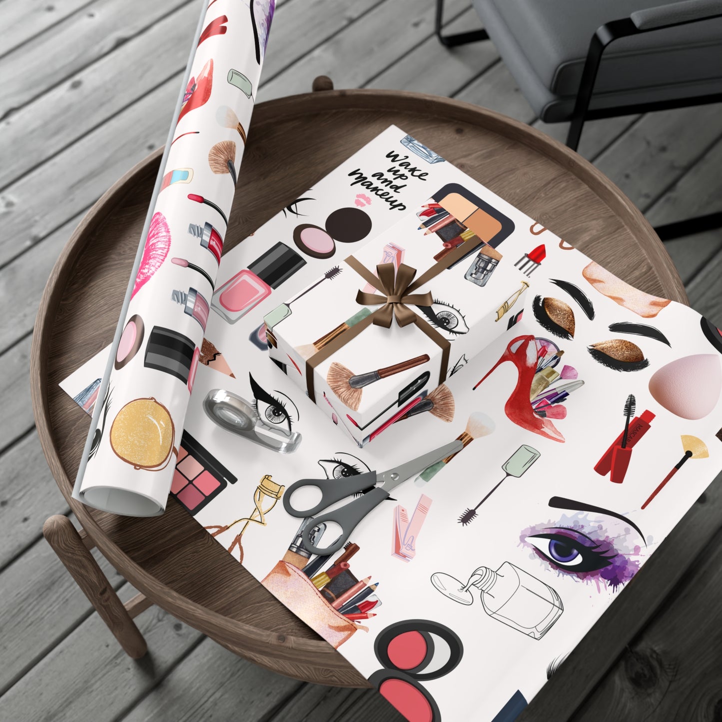 Makeup Lover's Gift Wrap Papers, Beauty Themed Wrapping Paper, Cosmetic Gift Wrap, Makeup Artist Supplies, Unique Gift Presentation