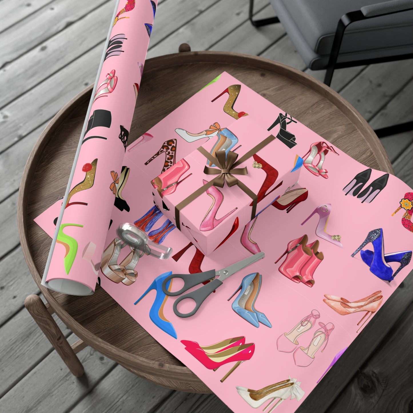 Chic High Heel Gift Wrap Paper, Stylish Shoe Pattern, Birthday, Bridal Shower, Fashion Lovers, Unique Wrapping Paper