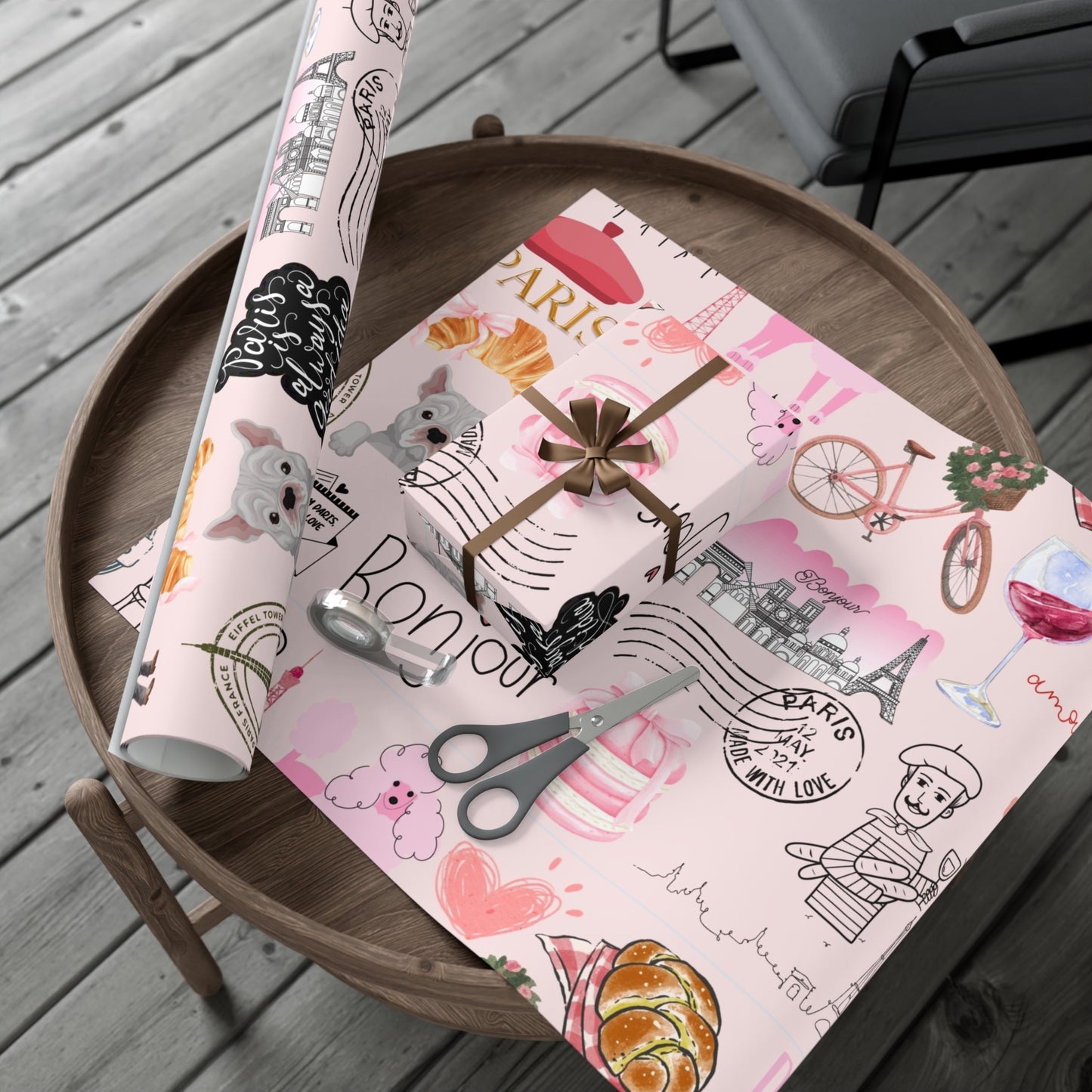 Charming Gift Wrap Papers for Special Occasions | Parisian Theme | Perfect for Birthdays, Weddings, Showers, Holidays, Anniversaries