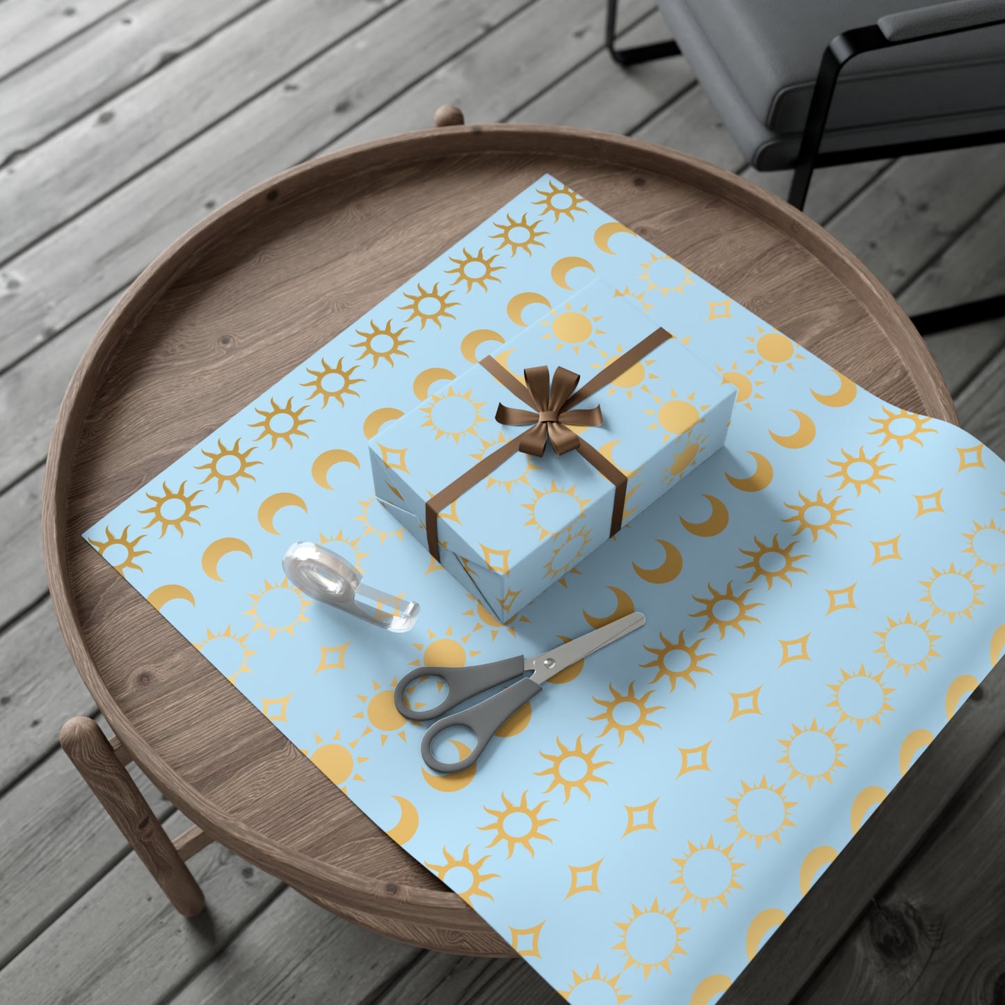 Elegant Celestial Gift Wrap Papers for All Occasions, Moon and Sun Design, Birthday, Christmas, Baby Shower, Eco-Friendly