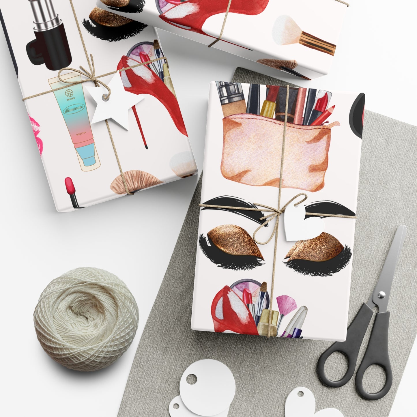 Makeup Lover's Gift Wrap Papers, Beauty Themed Wrapping Paper, Cosmetic Gift Wrap, Makeup Artist Supplies, Unique Gift Presentation
