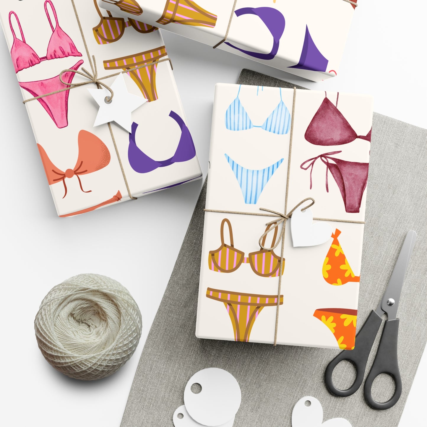Vibrant Bikini Gift Wrap Papers | Fun Gift Wrap for Summer Parties, Beach Weddings, Birthdays, Beach Theme Parties, Swimwear Lovers