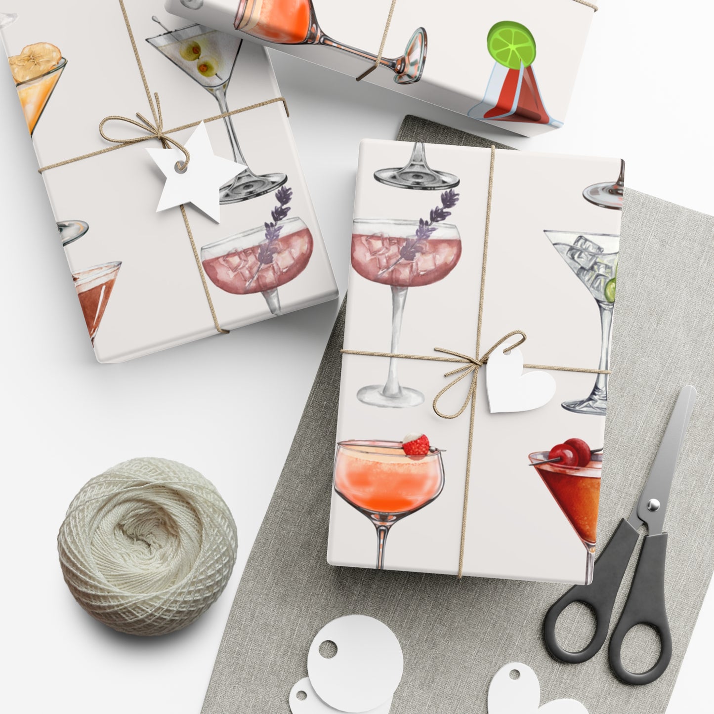 Cocktail Gift Wrap Papers - Festive Wrapping for Parties, Birthdays, Showers, and Celebrations,