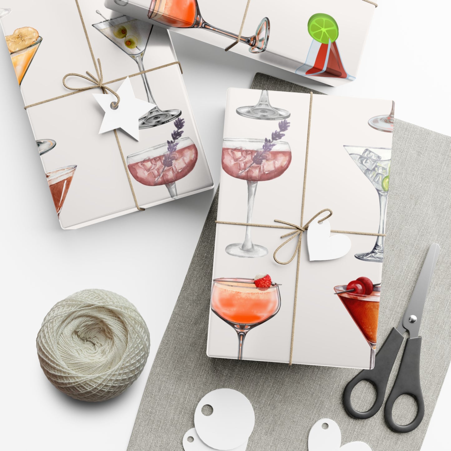 Cocktail Gift Wrap Papers - Festive Wrapping for Parties, Birthdays, Showers, and Celebrations,