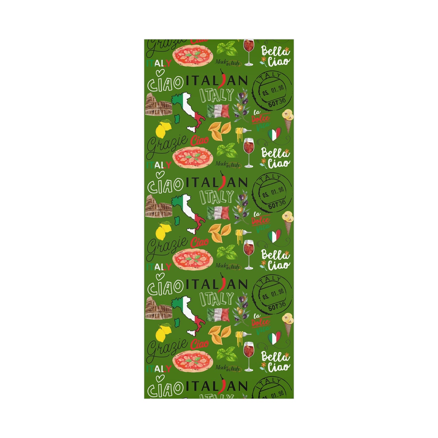 Italian-Themed Gift Wrap Papers, Perfect for Birthdays, Holidays, Weddings, or Any Celebration, Green and Colorful Designs