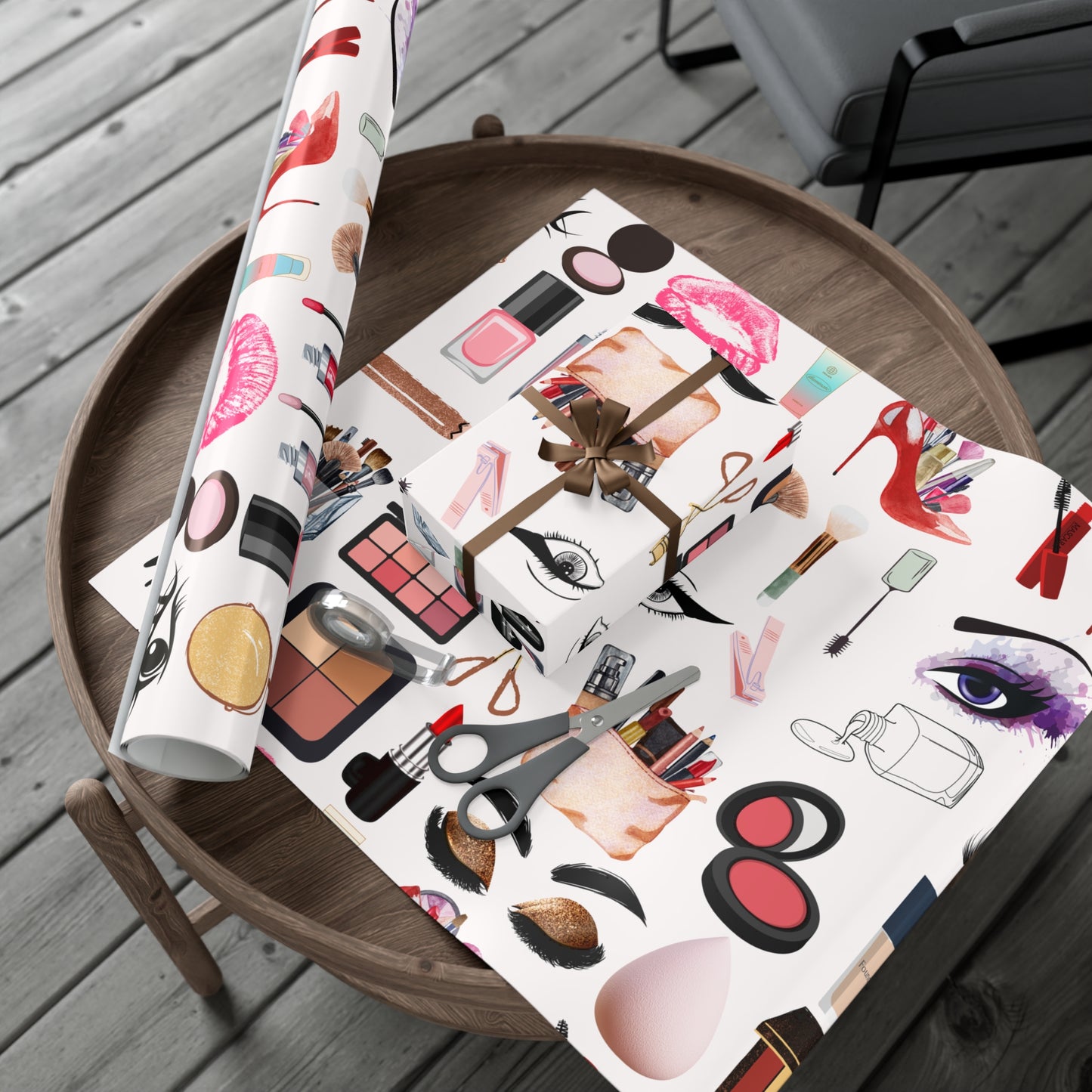 Makeup Lover's Gift Wrap Papers, Beauty Themed Wrapping Paper, Cosmetic Gift Wrap, Makeup Artist Supplies, Unique Gift Presentation