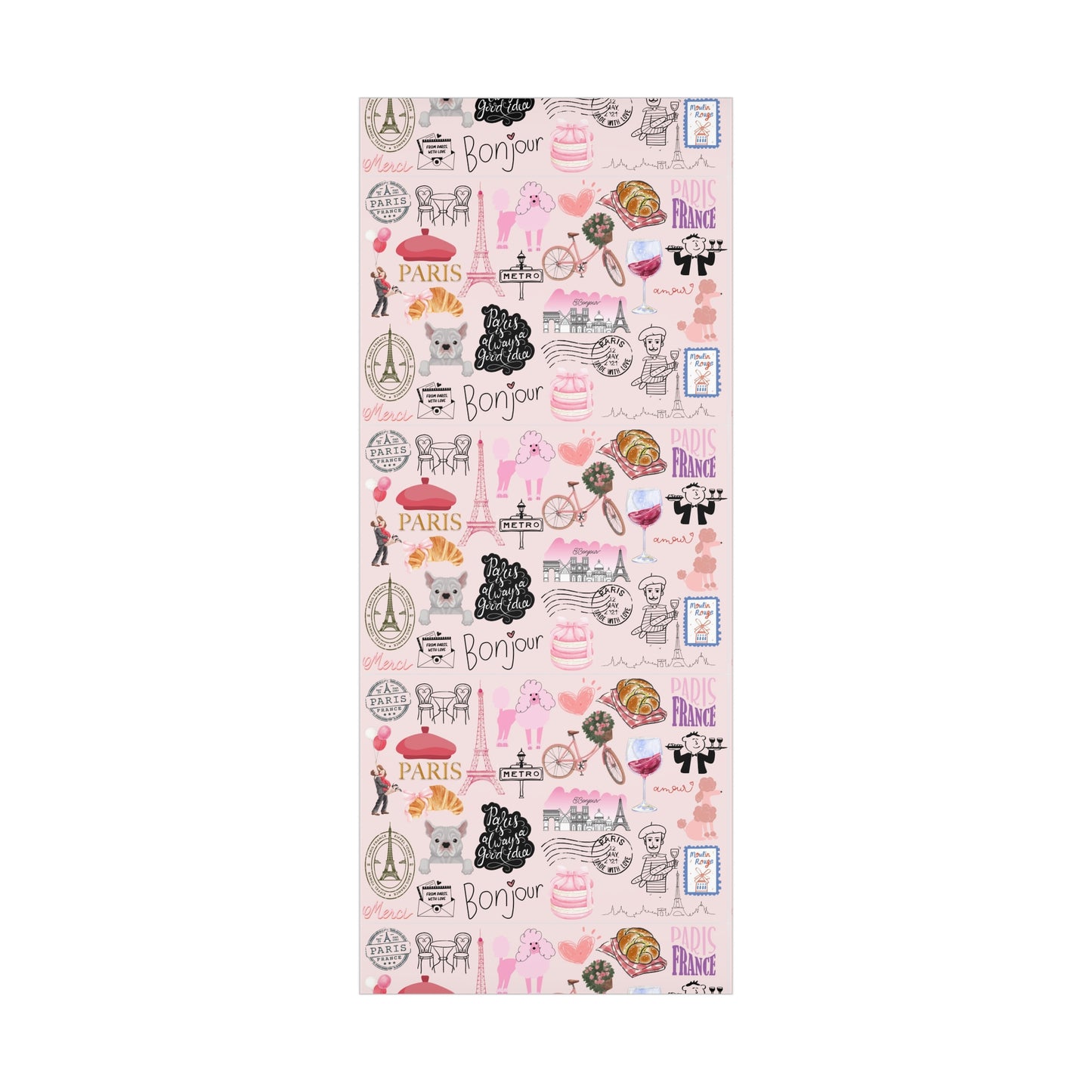 Charming Gift Wrap Papers for Special Occasions | Parisian Theme | Perfect for Birthdays, Weddings, Showers, Holidays, Anniversaries
