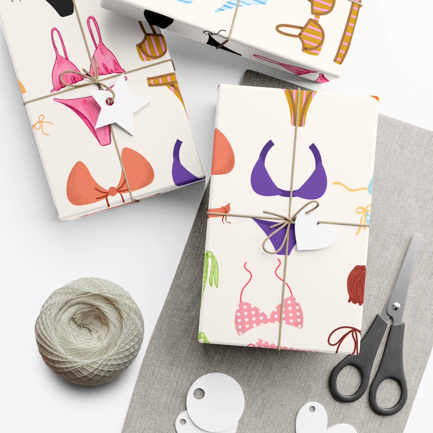 Vibrant Bikini Gift Wrap Papers | Fun Gift Wrap for Summer Parties, Beach Weddings, Birthdays, Beach Theme Parties, Swimwear Lovers