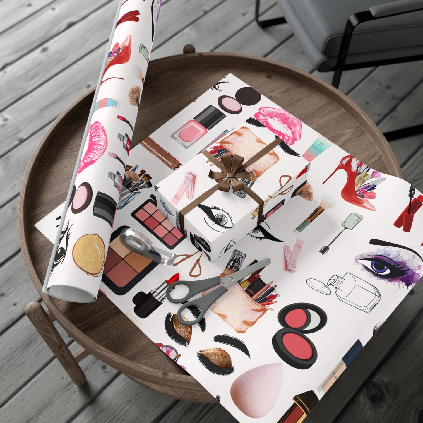 Makeup Lover's Gift Wrap Papers, Beauty Themed Wrapping Paper, Cosmetic Gift Wrap, Makeup Artist Supplies, Unique Gift Presentation