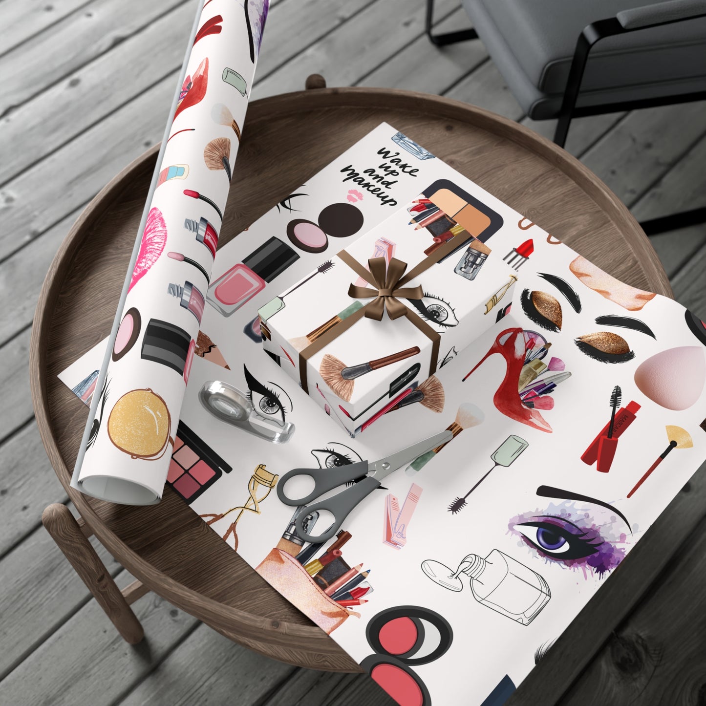 Makeup Lover's Gift Wrap Papers, Beauty Themed Wrapping Paper, Cosmetic Gift Wrap, Makeup Artist Supplies, Unique Gift Presentation