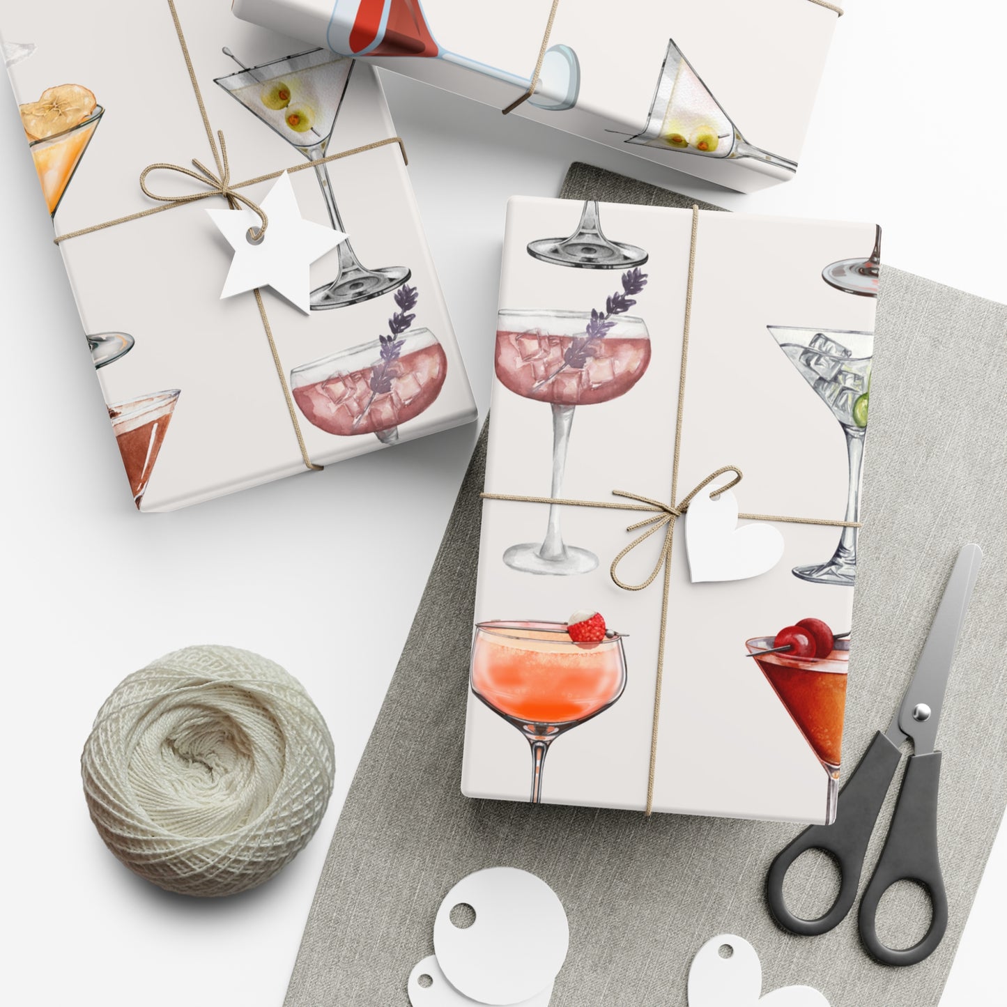 Cocktail Gift Wrap Papers - Festive Wrapping for Parties, Birthdays, Showers, and Celebrations,