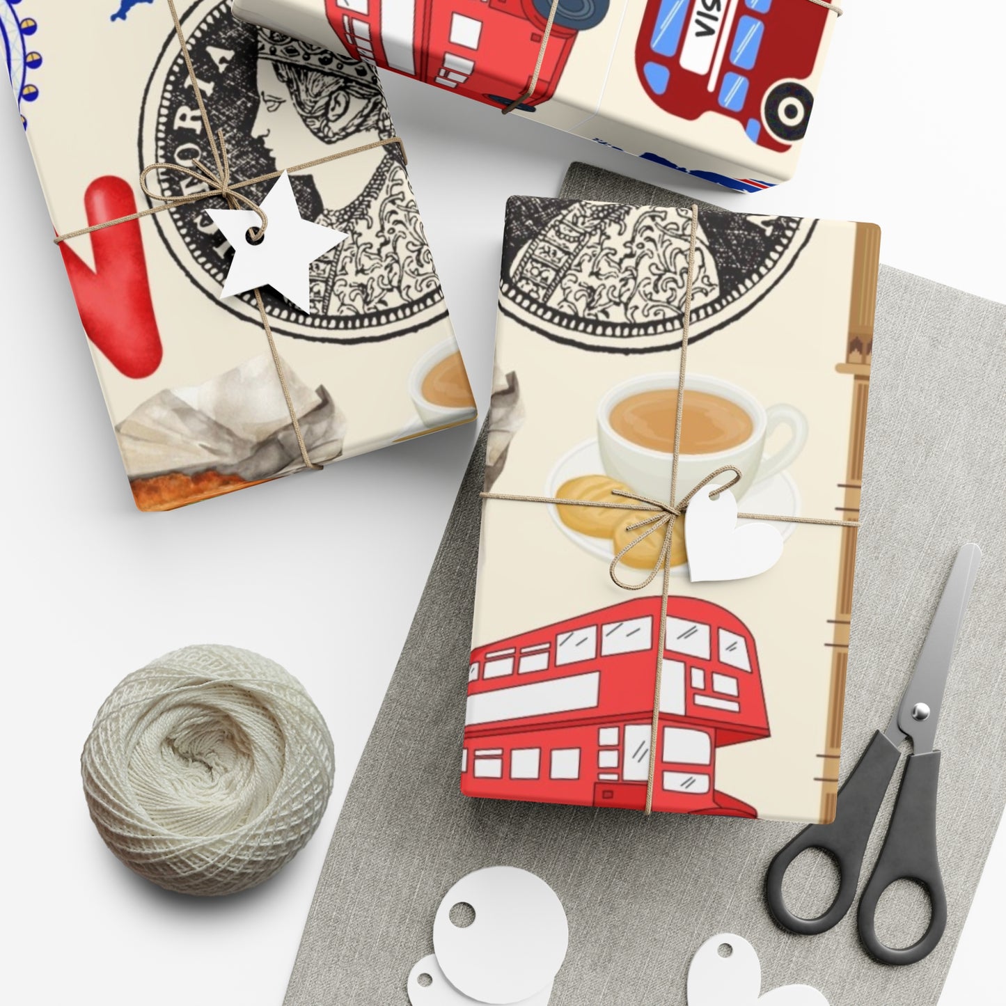 London-Themed Gift Wrap Papers, Decorative Present Packaging, Unique Party Wrapping Paper, British Style, Eco-Friendly Gift Wrap