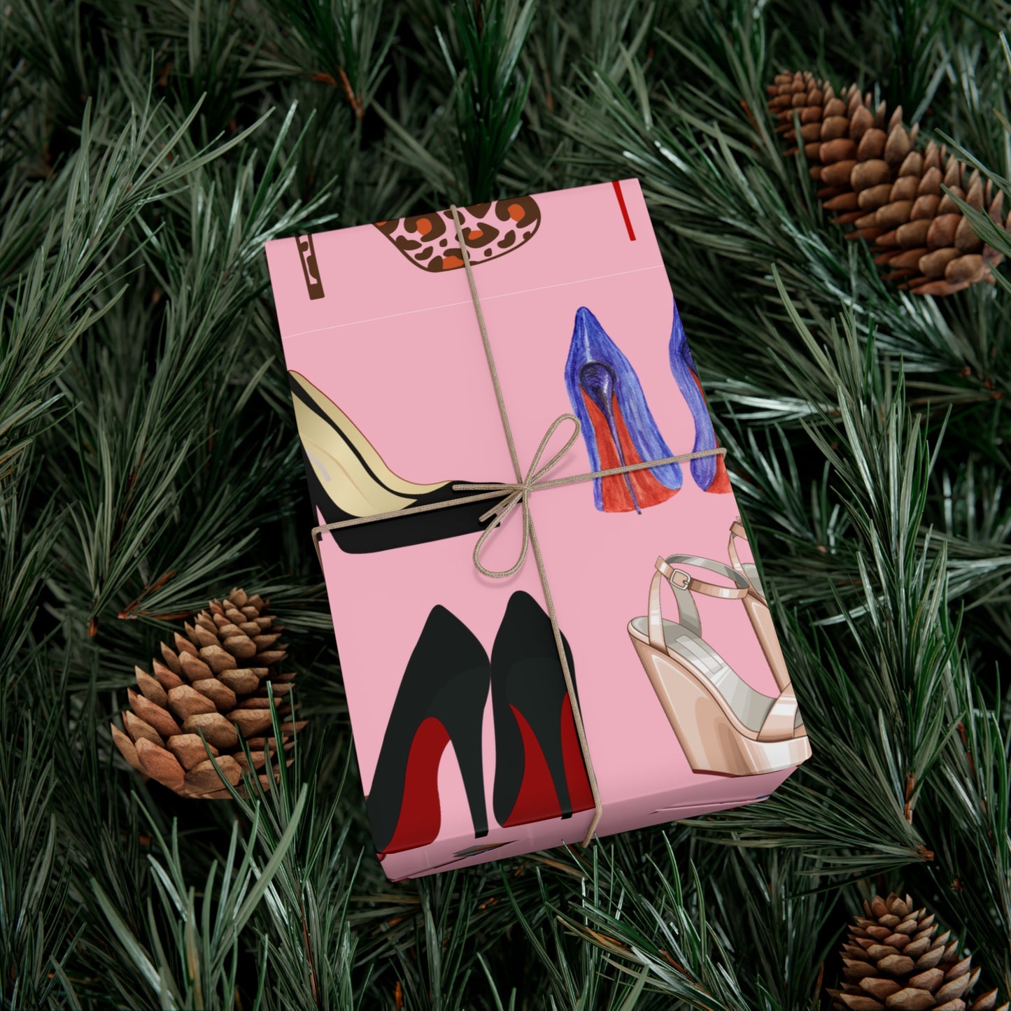 Chic High Heel Gift Wrap Paper, Stylish Shoe Pattern, Birthday, Bridal Shower, Fashion Lovers, Unique Wrapping Paper