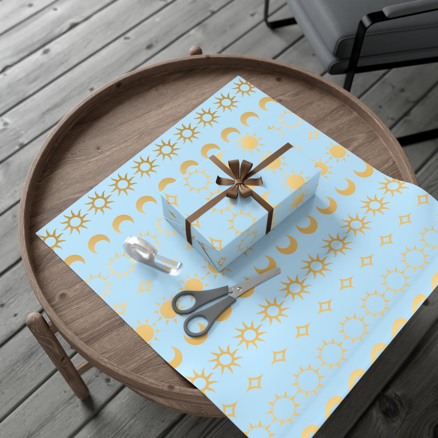 Elegant Celestial Gift Wrap Papers for All Occasions, Moon and Sun Design, Birthday, Christmas, Baby Shower, Eco-Friendly