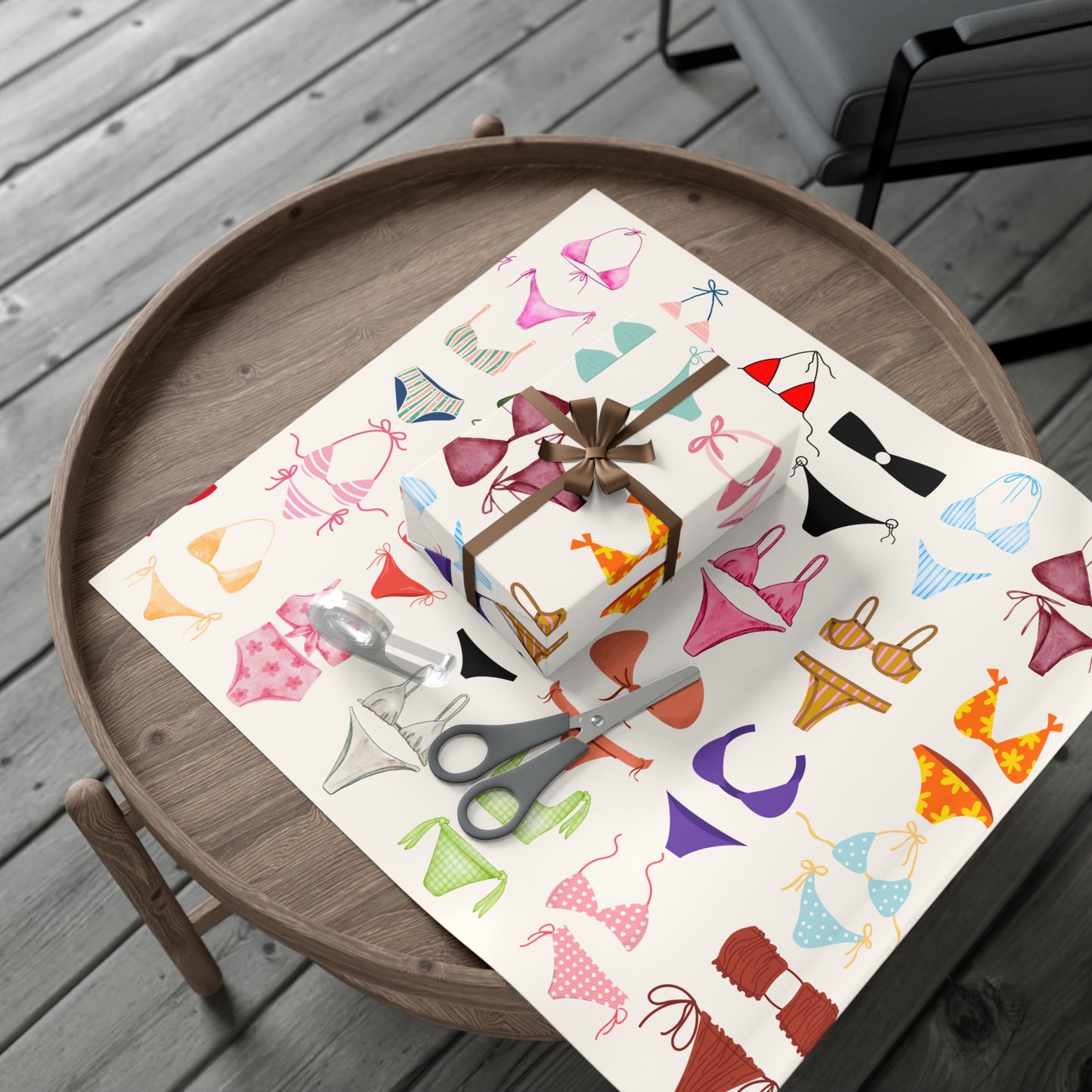 Vibrant Bikini Gift Wrap Papers | Fun Gift Wrap for Summer Parties, Beach Weddings, Birthdays, Beach Theme Parties, Swimwear Lovers