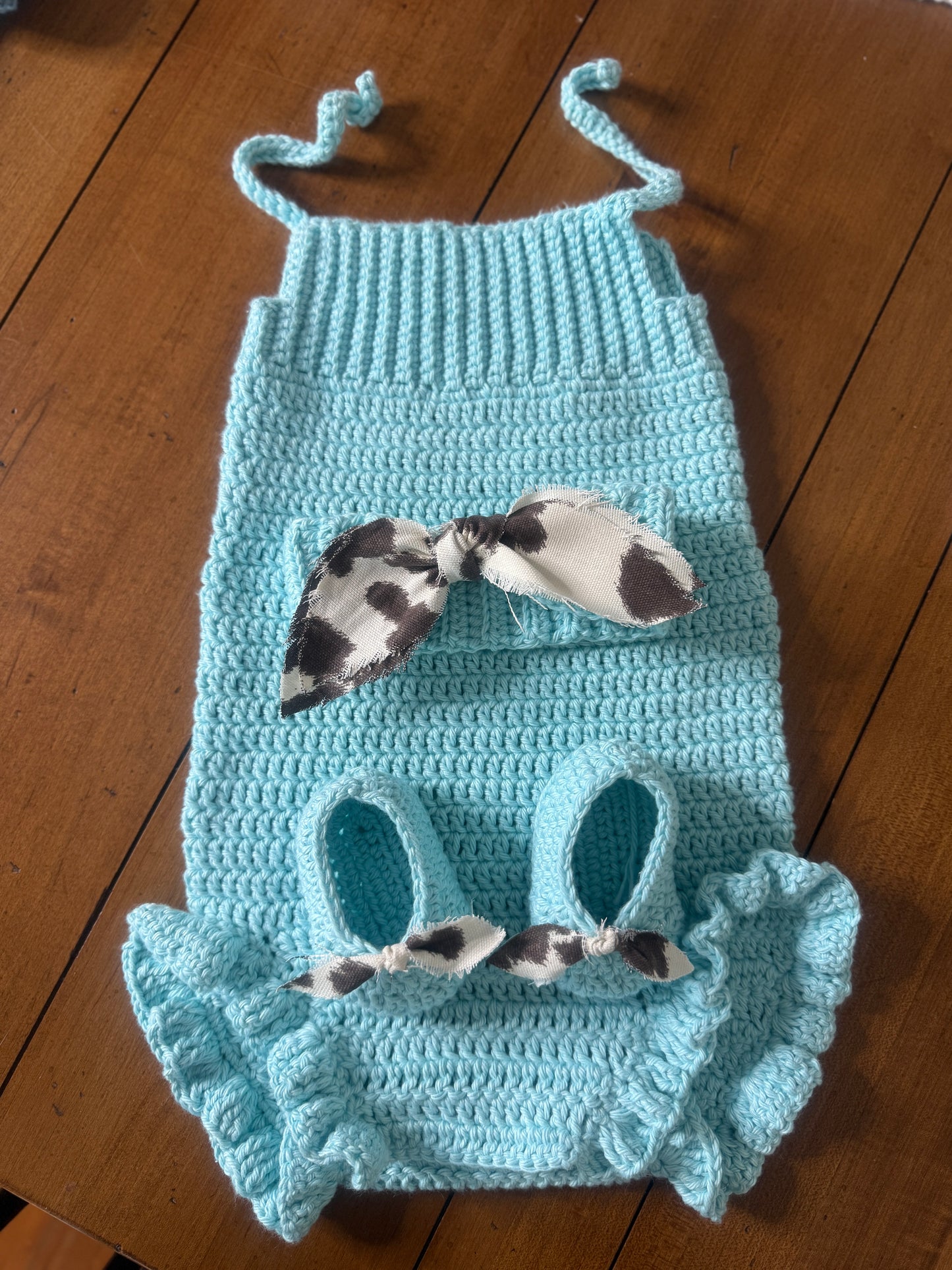 Handmade Crochet Ruffle Jumper Set