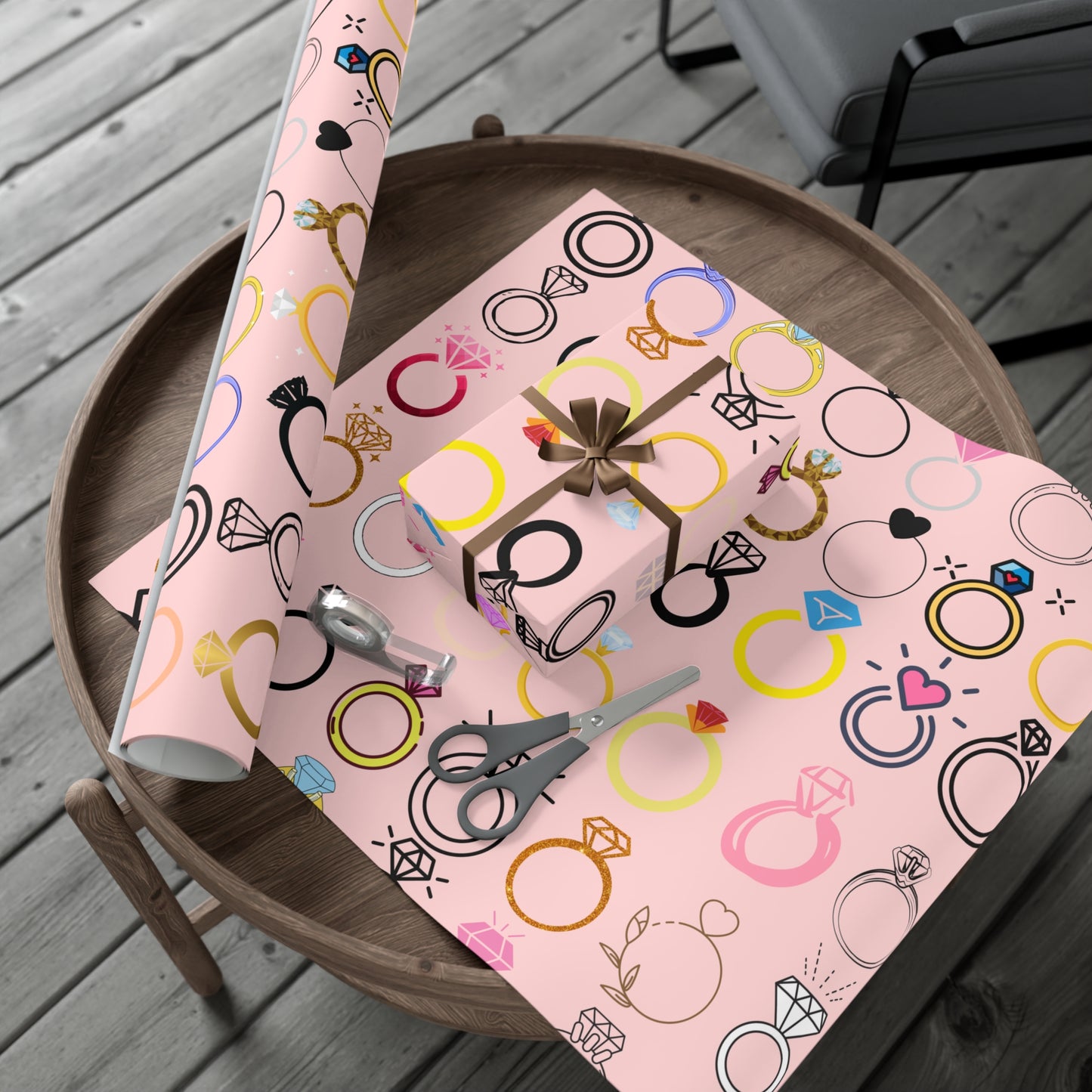 Chic Gift Wrap Papers, Engagement Party Wrap, Wedding Shower Decor, Jewelry Print Paper, Cute Gift Packaging