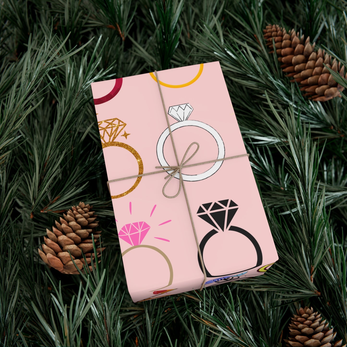 Chic Gift Wrap Papers, Engagement Party Wrap, Wedding Shower Decor, Jewelry Print Paper, Cute Gift Packaging