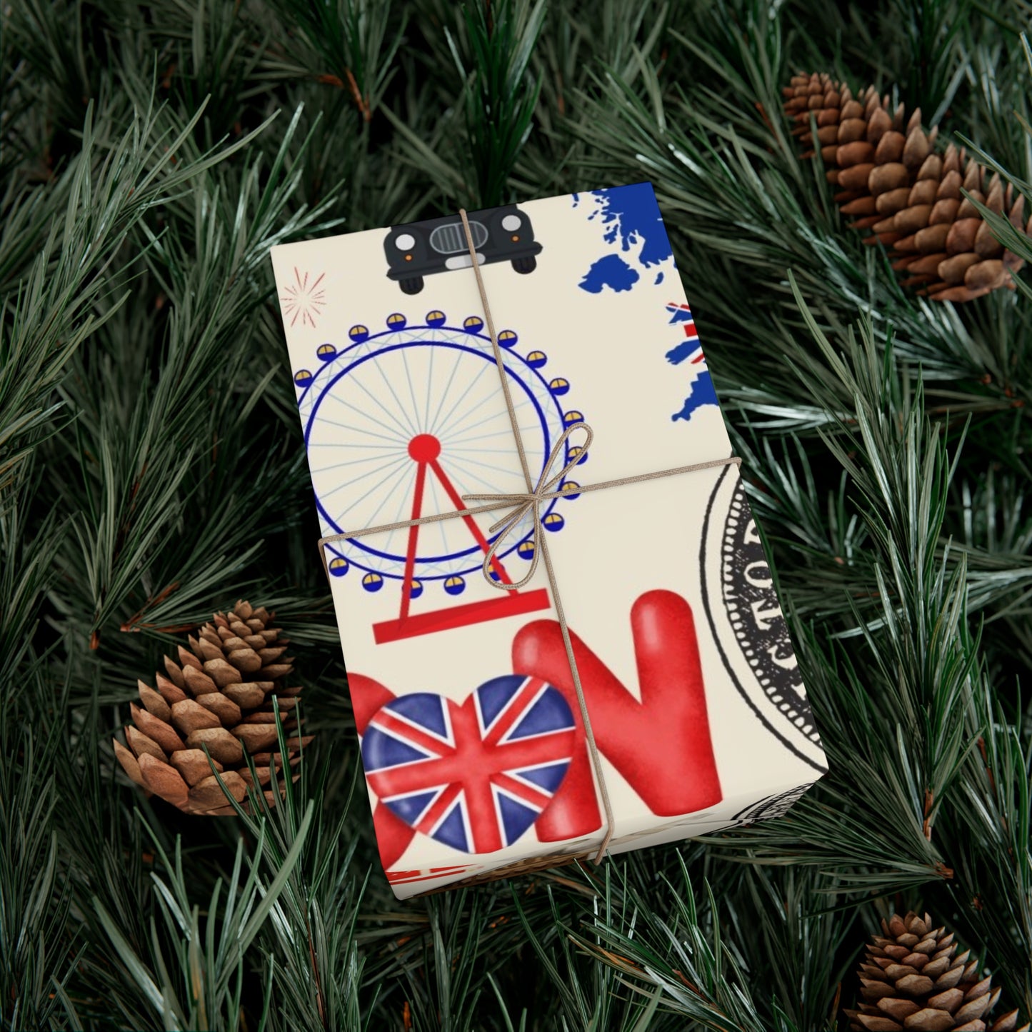 London-Themed Gift Wrap Papers, Decorative Present Packaging, Unique Party Wrapping Paper, British Style, Eco-Friendly Gift Wrap