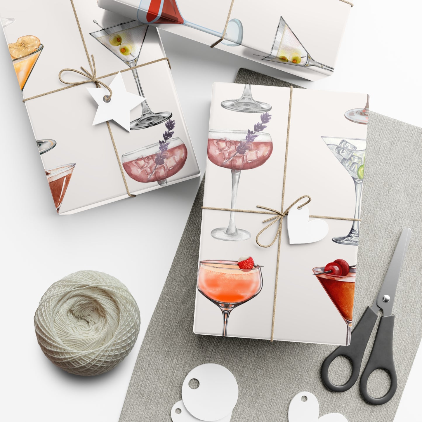 Cocktail Gift Wrap Papers - Festive Wrapping for Parties, Birthdays, Showers, and Celebrations,