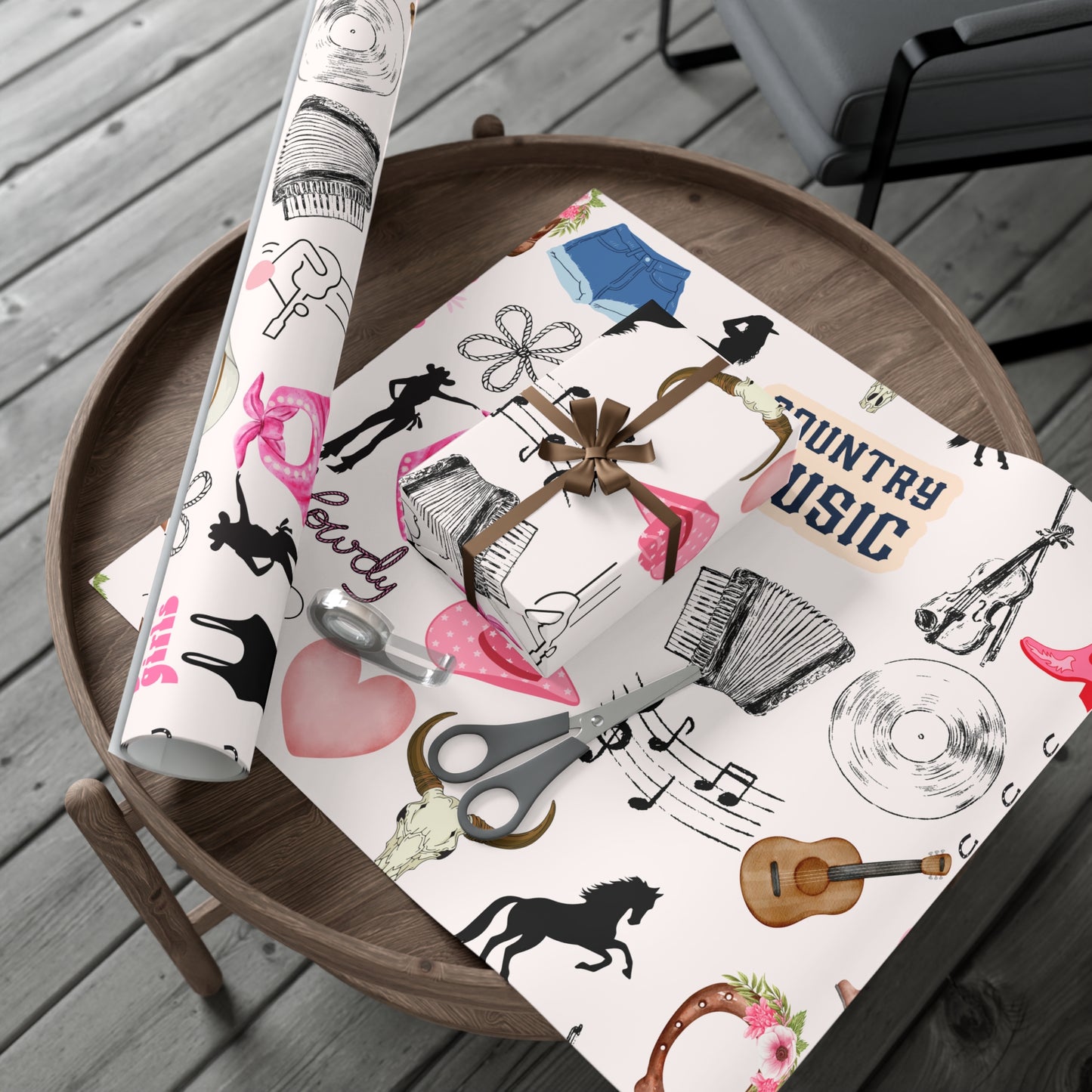 Country Music Gift Wrap Papers, Rustic Wrapping Sheets, Western Themed Gift Wrap, Holiday Packaging, Birthday Decor, Unique Gift [...]