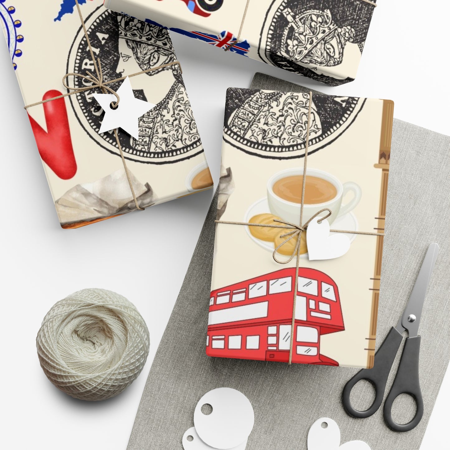 London-Themed Gift Wrap Papers, Decorative Present Packaging, Unique Party Wrapping Paper, British Style, Eco-Friendly Gift Wrap