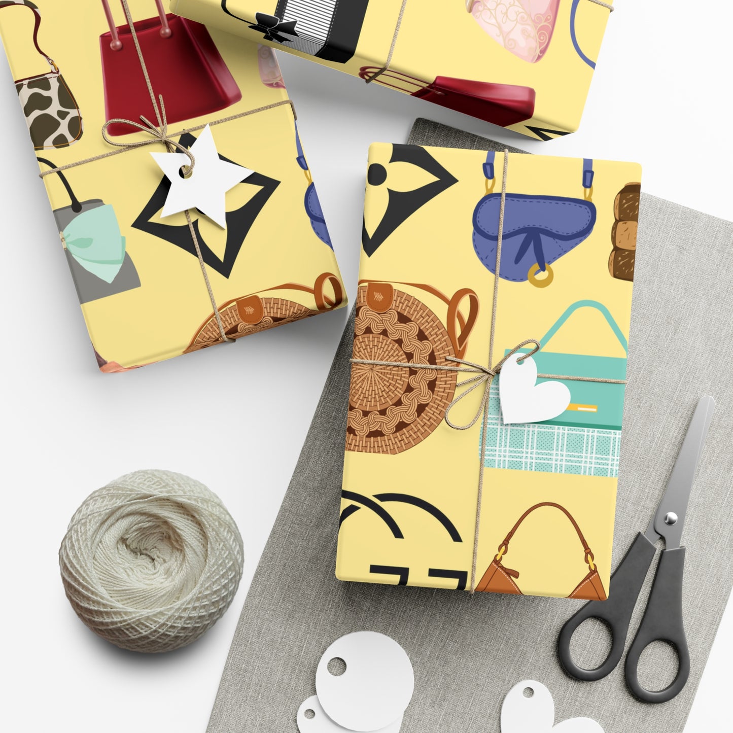 Chic Designer Gift Wrap Papers - Stylish, Trendy, Luxury Handbag Designs for Holidays, Birthdays, Special Occasions, Party Wrap, [...]