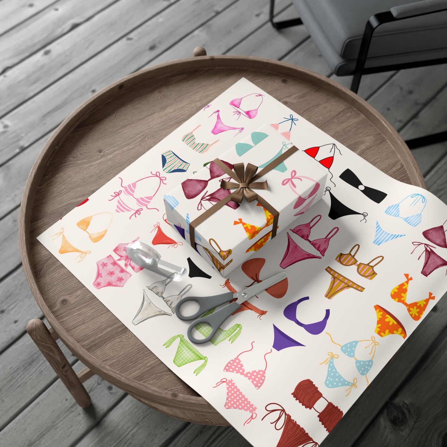 Vibrant Bikini Gift Wrap Papers | Fun Gift Wrap for Summer Parties, Beach Weddings, Birthdays, Beach Theme Parties, Swimwear Lovers