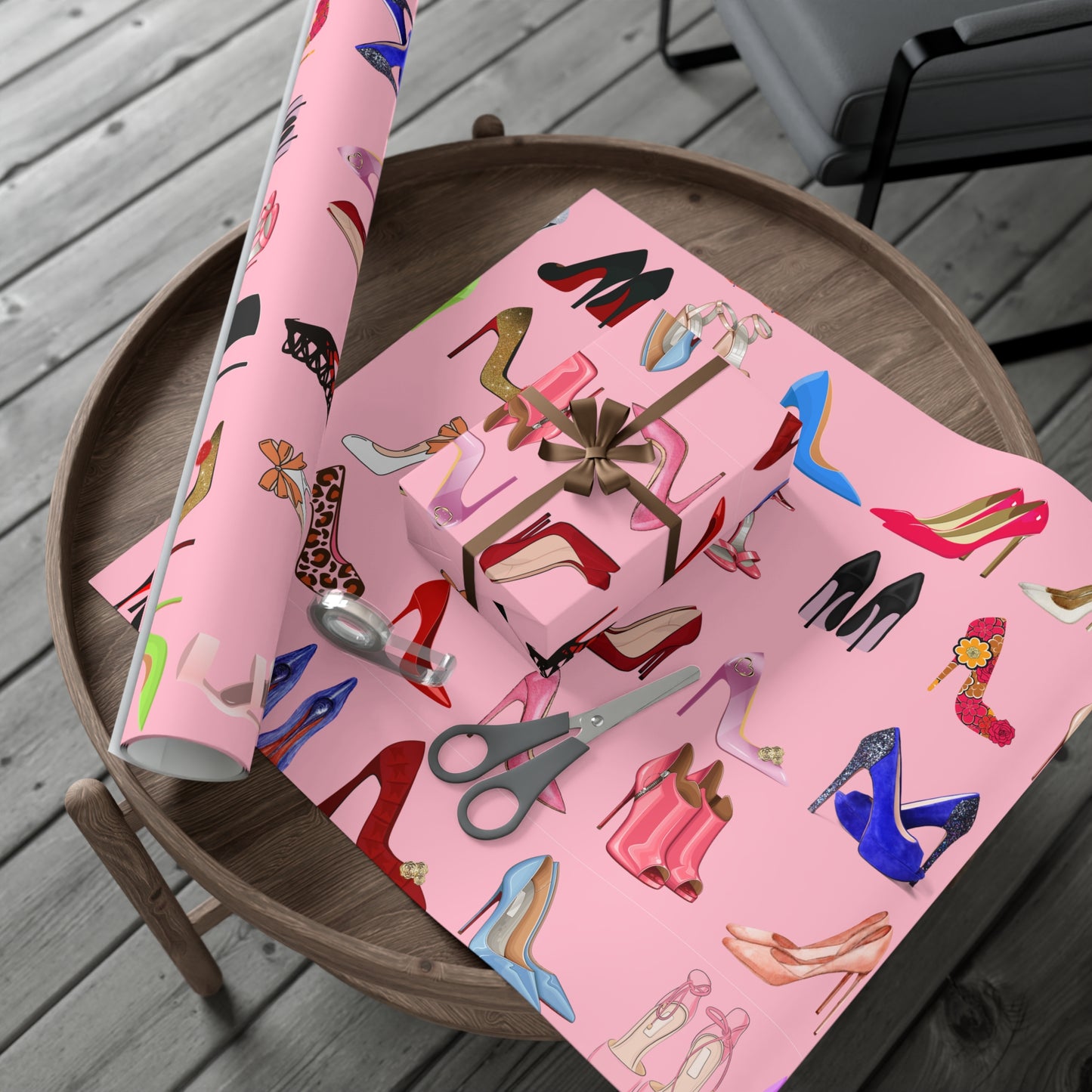 Chic High Heel Gift Wrap Paper, Stylish Shoe Pattern, Birthday, Bridal Shower, Fashion Lovers, Unique Wrapping Paper