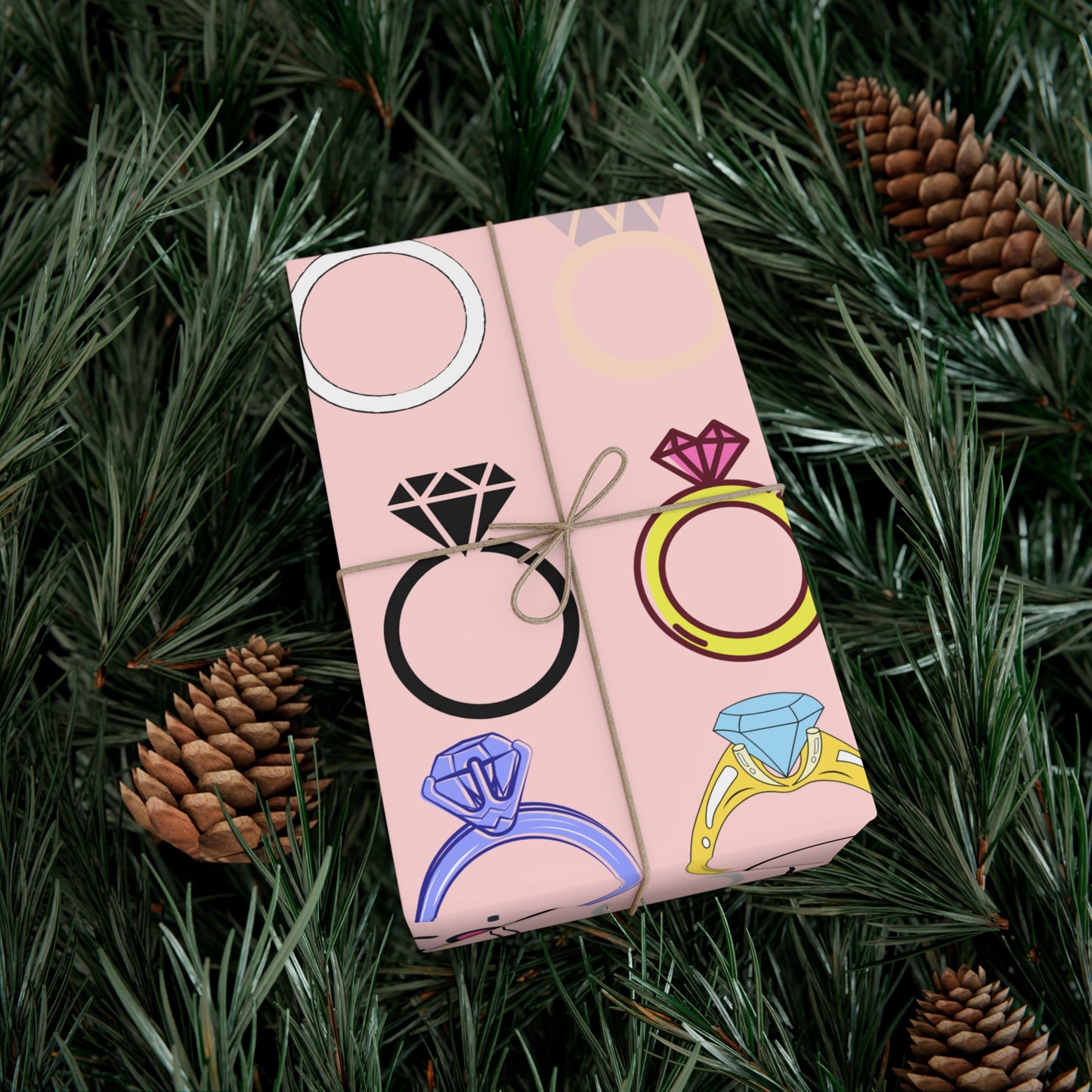 Chic Gift Wrap Papers, Engagement Party Wrap, Wedding Shower Decor, Jewelry Print Paper, Cute Gift Packaging