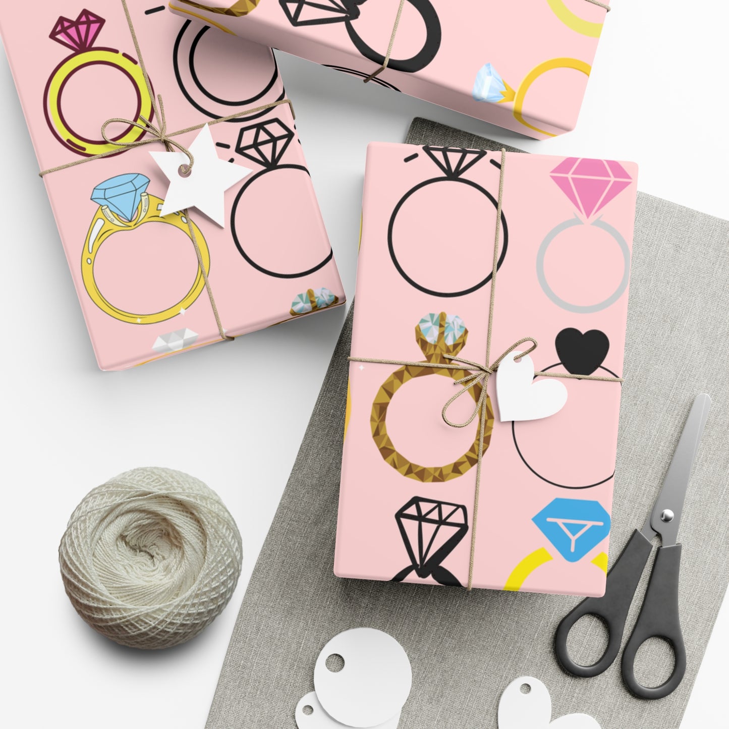 Chic Gift Wrap Papers, Engagement Party Wrap, Wedding Shower Decor, Jewelry Print Paper, Cute Gift Packaging