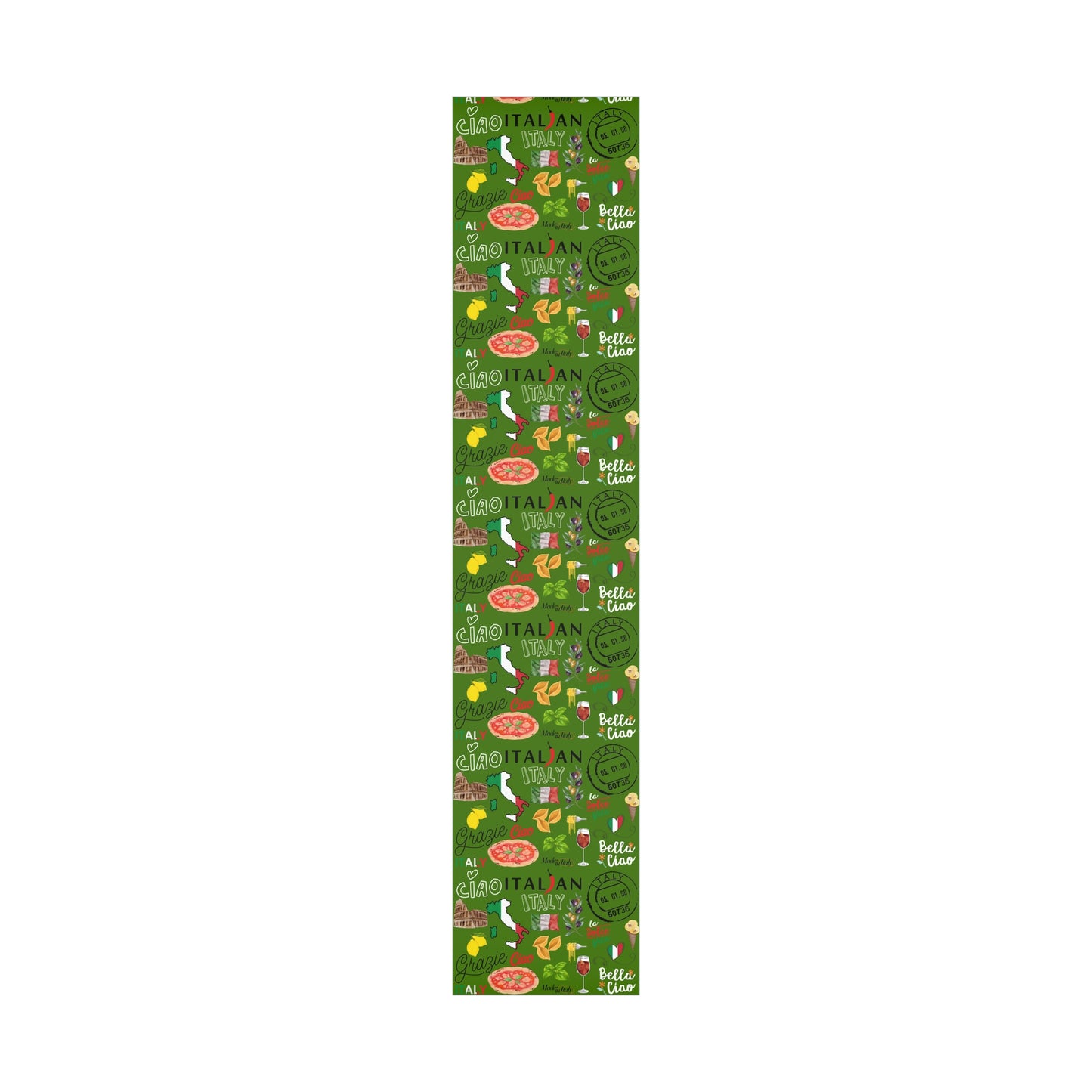 Italian-Themed Gift Wrap Papers, Perfect for Birthdays, Holidays, Weddings, or Any Celebration, Green and Colorful Designs
