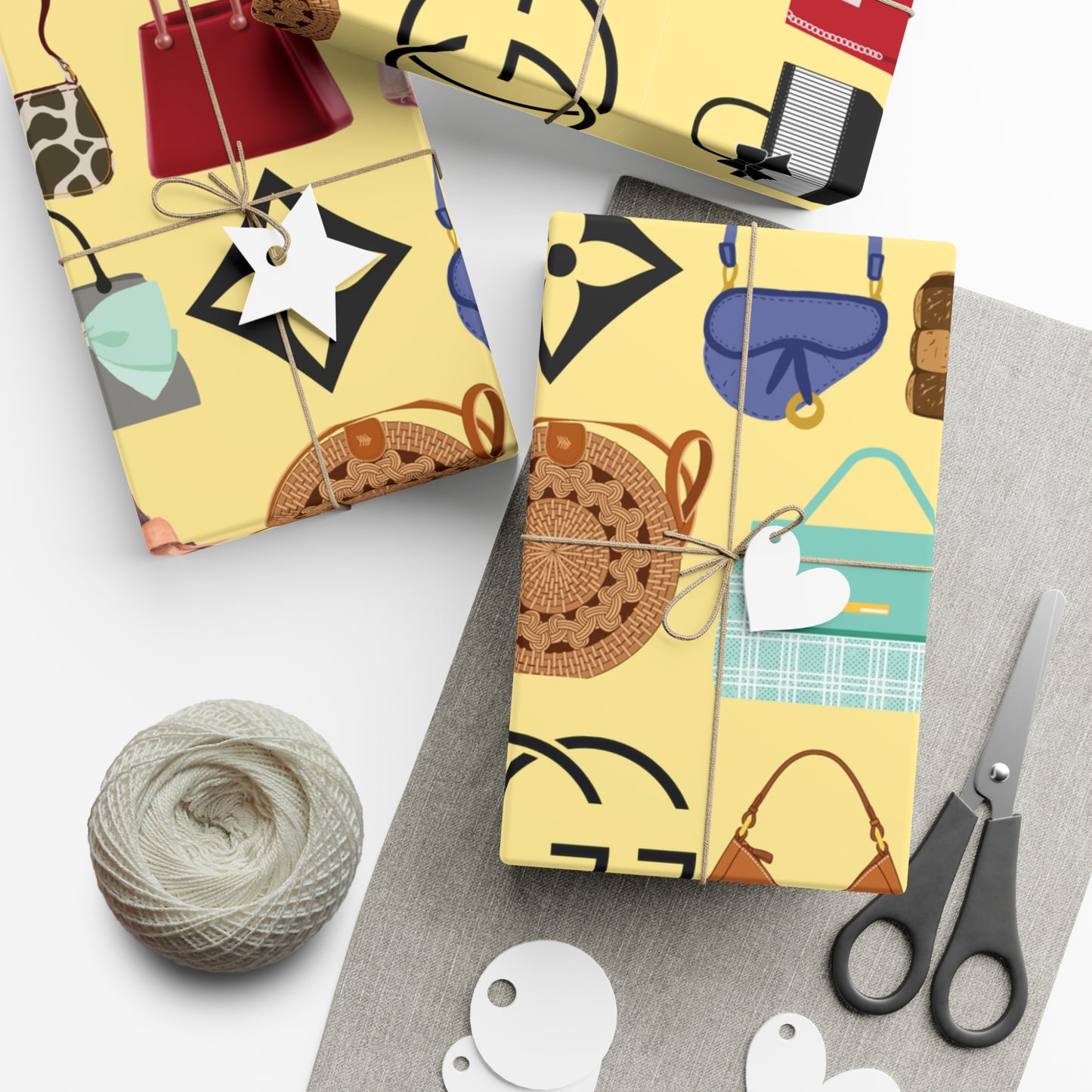 Chic Designer Gift Wrap Papers - Stylish, Trendy, Luxury Handbag Designs for Holidays, Birthdays, Special Occasions, Party Wrap, [...]