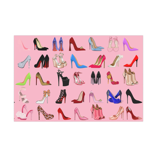 Chic High Heel Gift Wrap Paper, Stylish Shoe Pattern, Birthday, Bridal Shower, Fashion Lovers, Unique Wrapping Paper