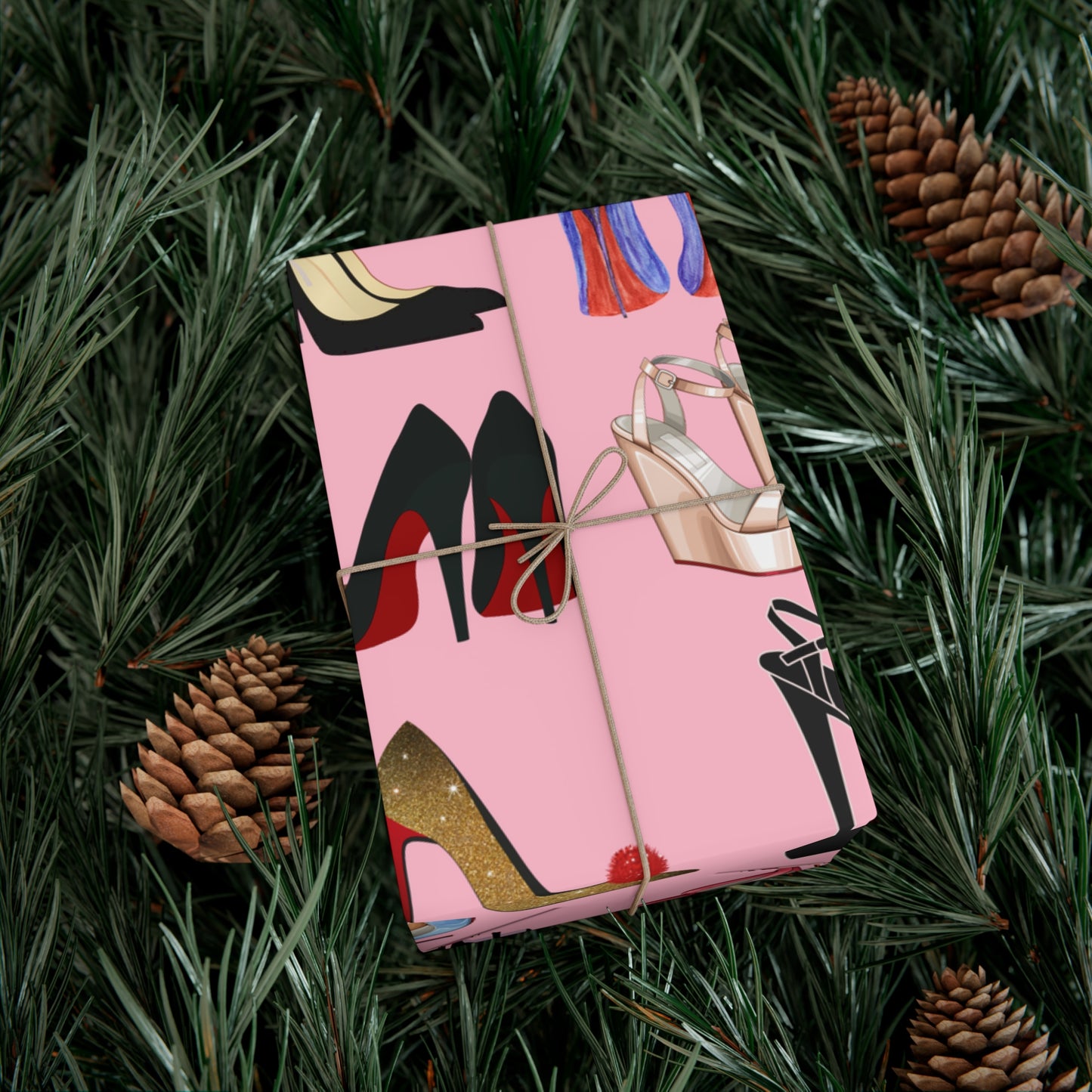 Chic High Heel Gift Wrap Paper, Stylish Shoe Pattern, Birthday, Bridal Shower, Fashion Lovers, Unique Wrapping Paper