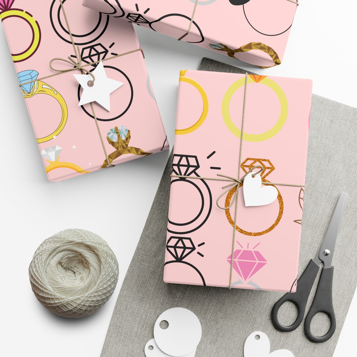 Chic Gift Wrap Papers, Engagement Party Wrap, Wedding Shower Decor, Jewelry Print Paper, Cute Gift Packaging