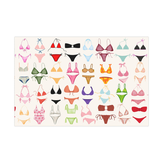 Vibrant Bikini Gift Wrap Papers | Fun Gift Wrap for Summer Parties, Beach Weddings, Birthdays, Beach Theme Parties, Swimwear Lovers