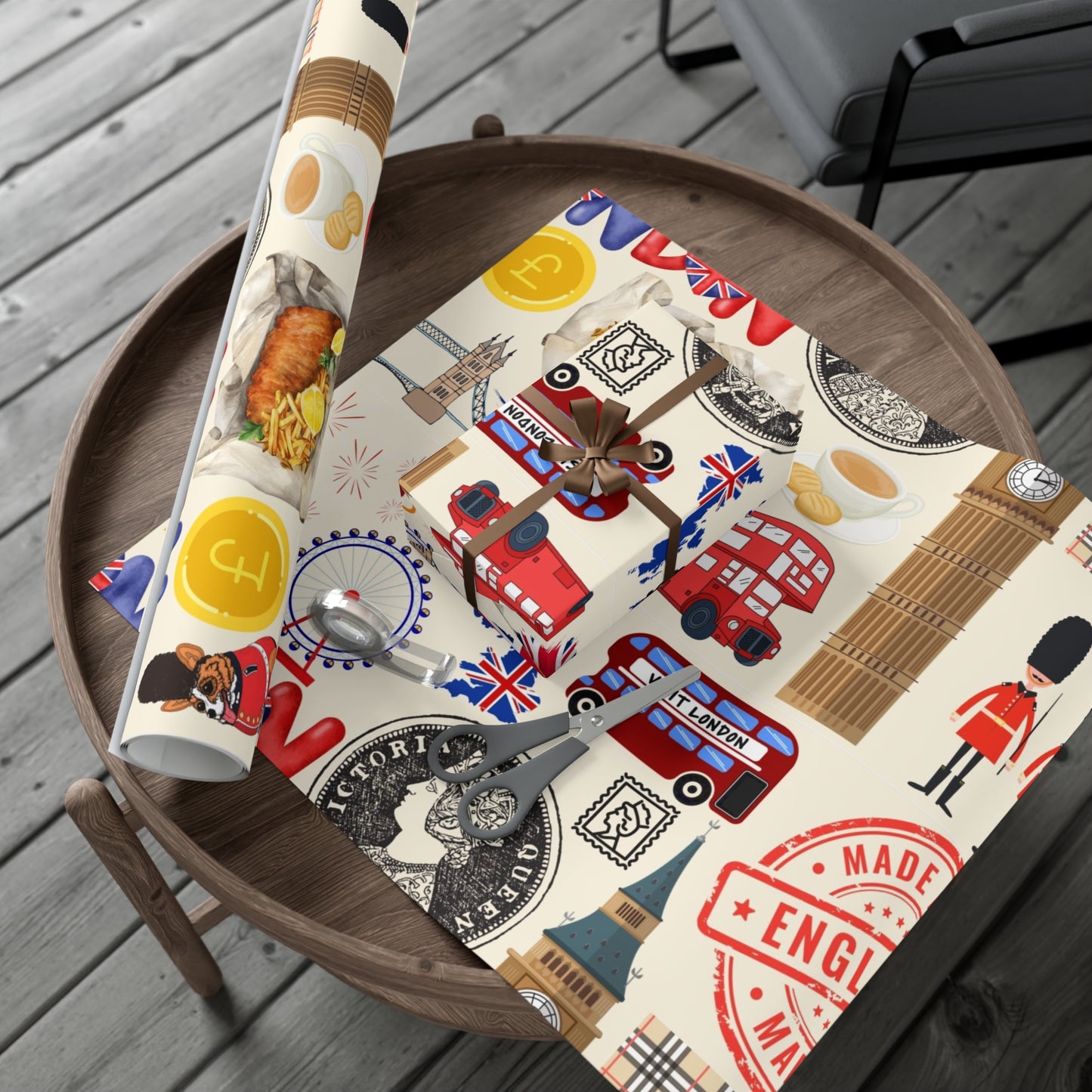 London-Themed Gift Wrap Papers, Decorative Present Packaging, Unique Party Wrapping Paper, British Style, Eco-Friendly Gift Wrap