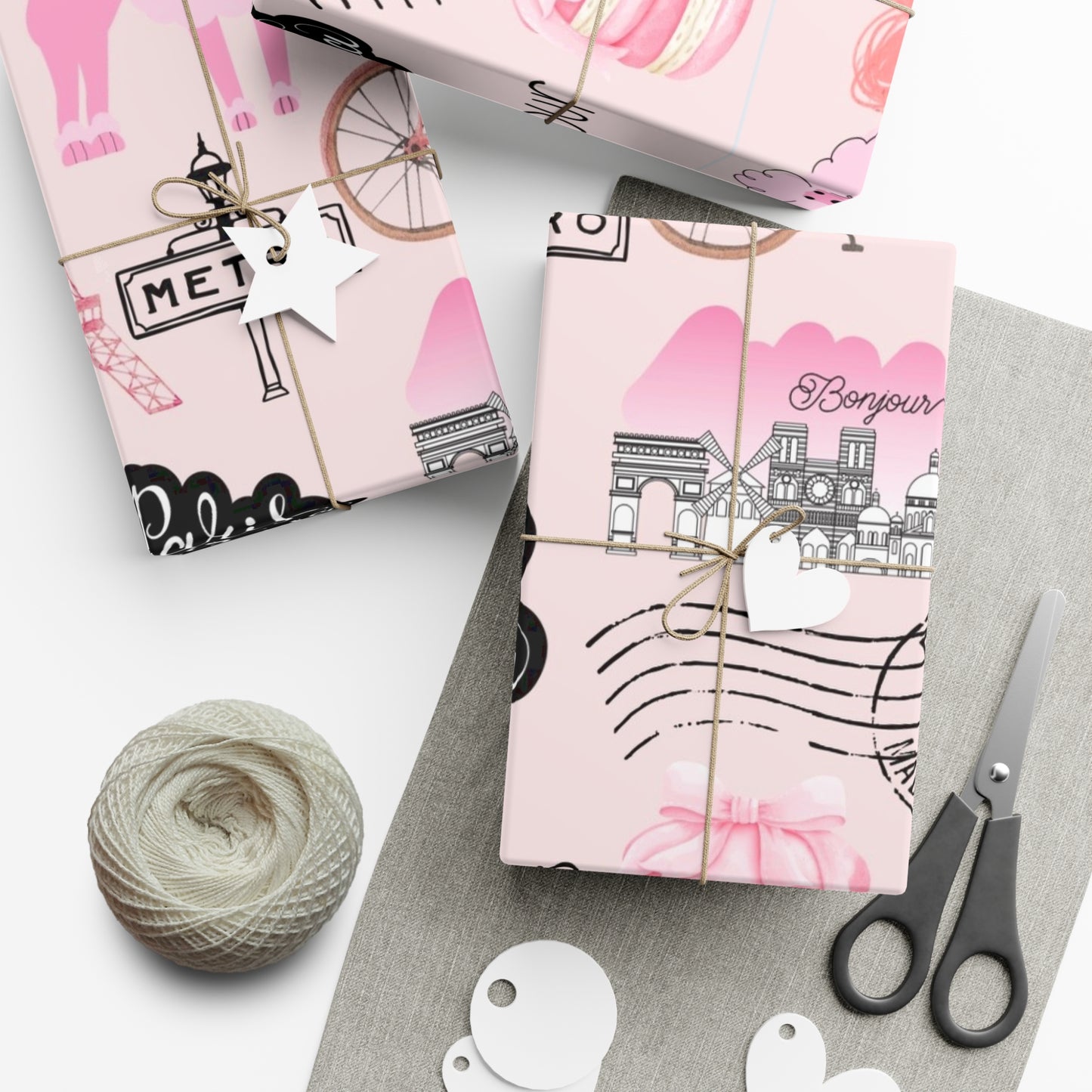 Charming Gift Wrap Papers for Special Occasions | Parisian Theme | Perfect for Birthdays, Weddings, Showers, Holidays, Anniversaries