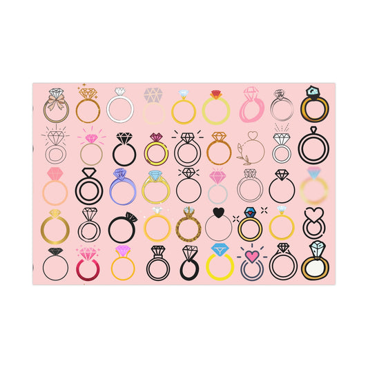 Chic Gift Wrap Papers, Engagement Party Wrap, Wedding Shower Decor, Jewelry Print Paper, Cute Gift Packaging