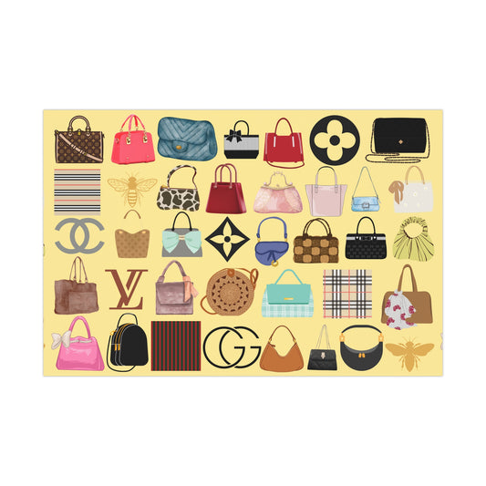 Chic Designer Gift Wrap Papers - Stylish, Trendy, Luxury Handbag Designs for Holidays, Birthdays, Special Occasions, Party Wrap, [...]