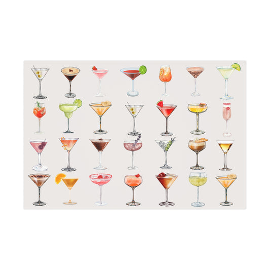 Cocktail Gift Wrap Papers - Festive Wrapping for Parties, Birthdays, Showers, and Celebrations,