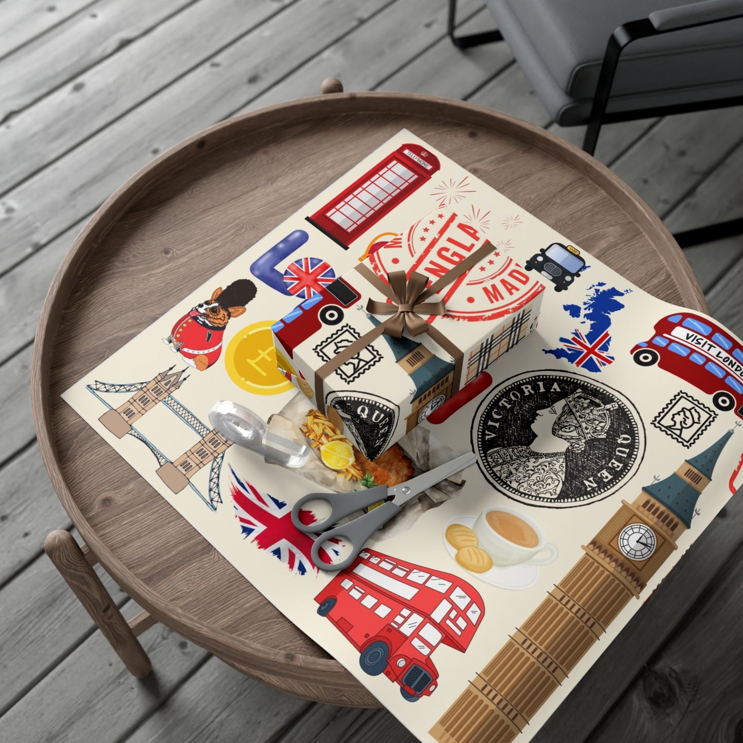 London-Themed Gift Wrap Papers, Decorative Present Packaging, Unique Party Wrapping Paper, British Style, Eco-Friendly Gift Wrap