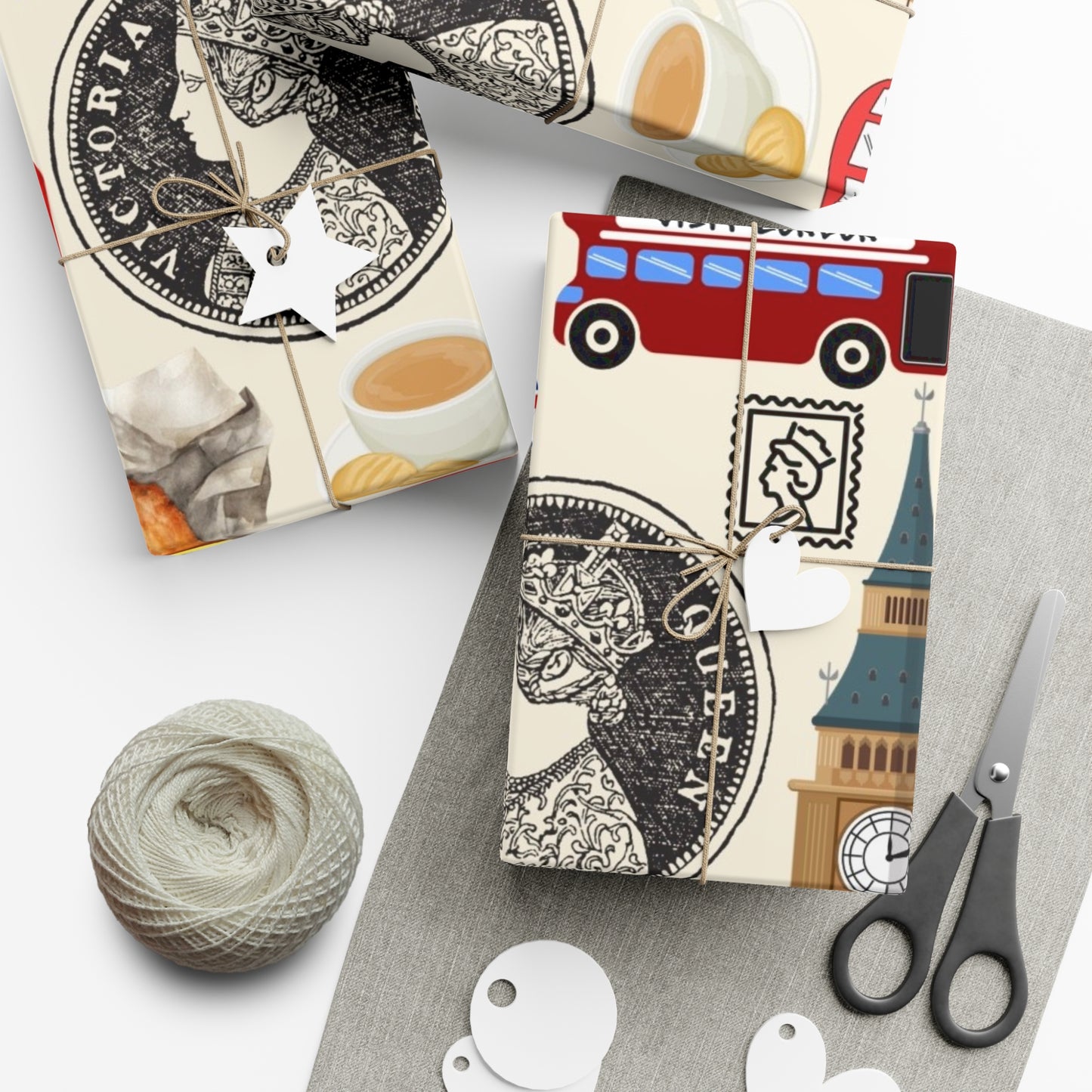 London-Themed Gift Wrap Papers, Decorative Present Packaging, Unique Party Wrapping Paper, British Style, Eco-Friendly Gift Wrap