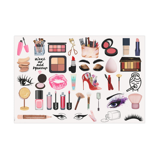 Makeup Lover's Gift Wrap Papers, Beauty Themed Wrapping Paper, Cosmetic Gift Wrap, Makeup Artist Supplies, Unique Gift Presentation