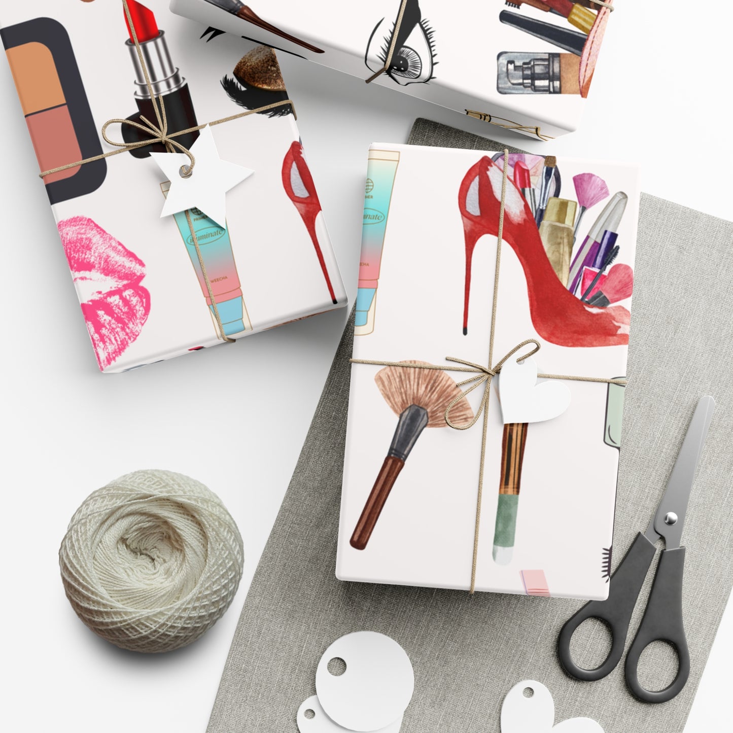 Makeup Lover's Gift Wrap Papers, Beauty Themed Wrapping Paper, Cosmetic Gift Wrap, Makeup Artist Supplies, Unique Gift Presentation