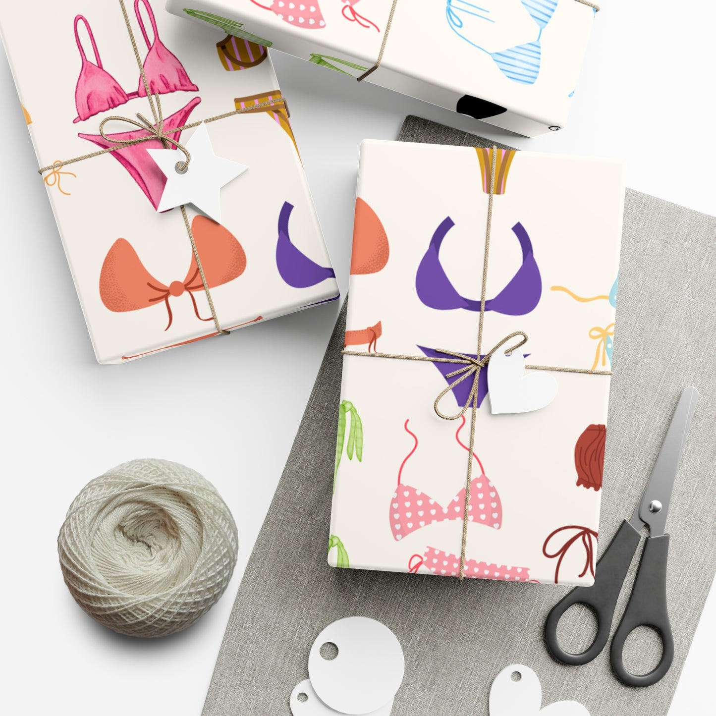Vibrant Bikini Gift Wrap Papers | Fun Gift Wrap for Summer Parties, Beach Weddings, Birthdays, Beach Theme Parties, Swimwear Lovers