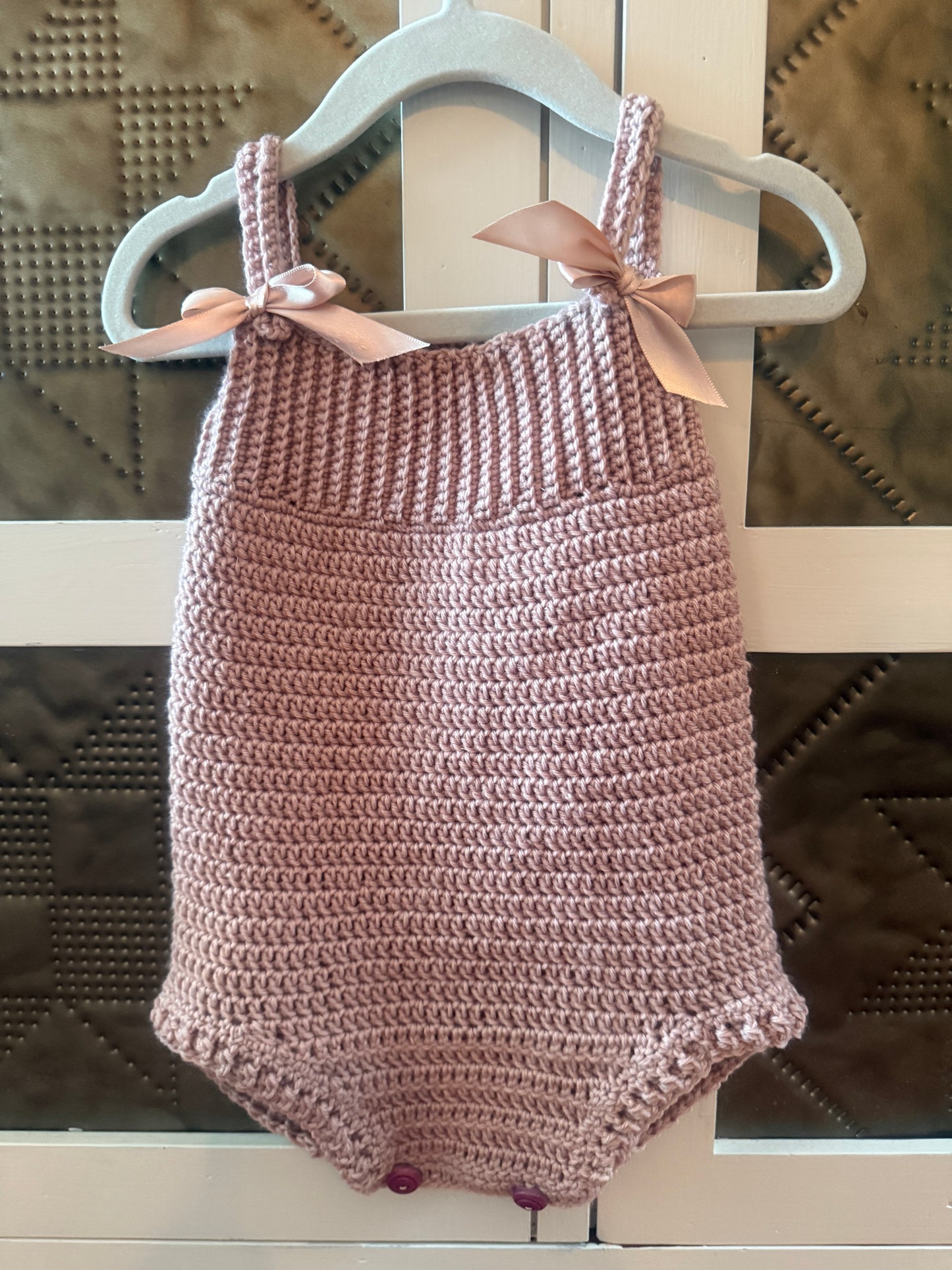 Handmade Crochet Mauve Jumper Set (0–3 Months)