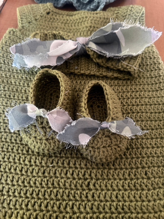 Handmade Crochet Sundress Set – Camo Chic